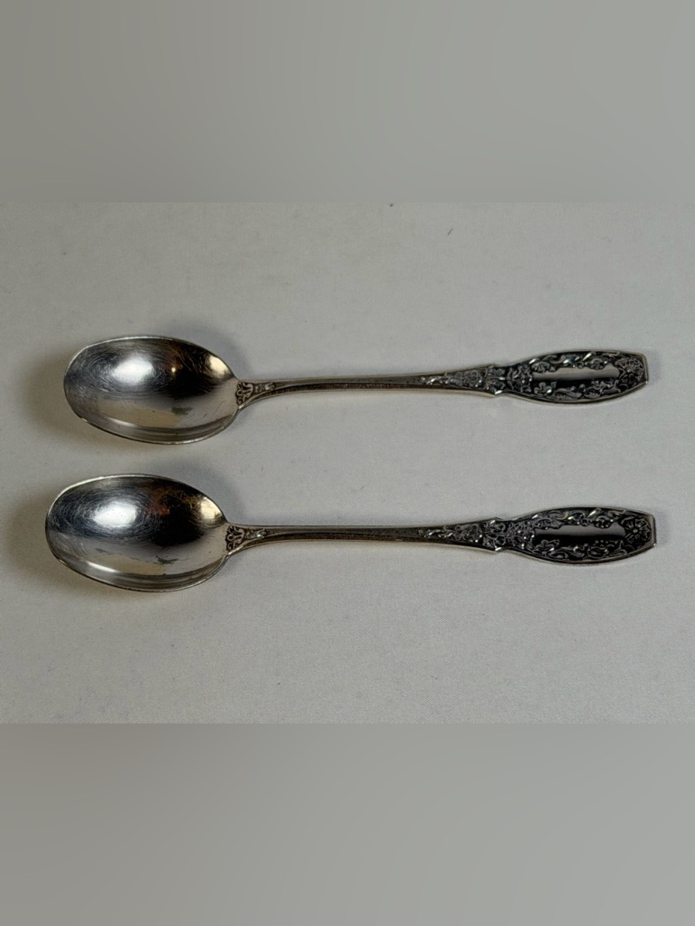 Vintage Soviet 875 Silver Teaspoons Set of 2 | Star Hammer & Sickle - Picture 3 of 12